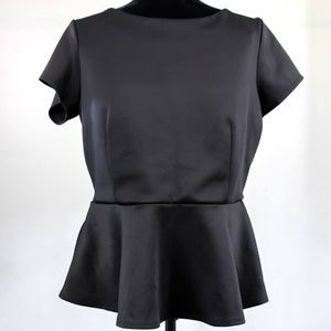 Bisou Bisou Black Peplum Top